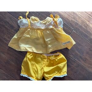 Cabbage Patch Kids Doll Clothes Yellow Dress Shorts Lace Trim Outfit